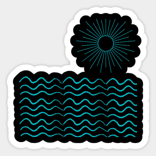 At the beach by Lines Blck Sticker